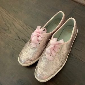 Keds Kate Spade Champion Glitter with Satin Lace Up Size 8